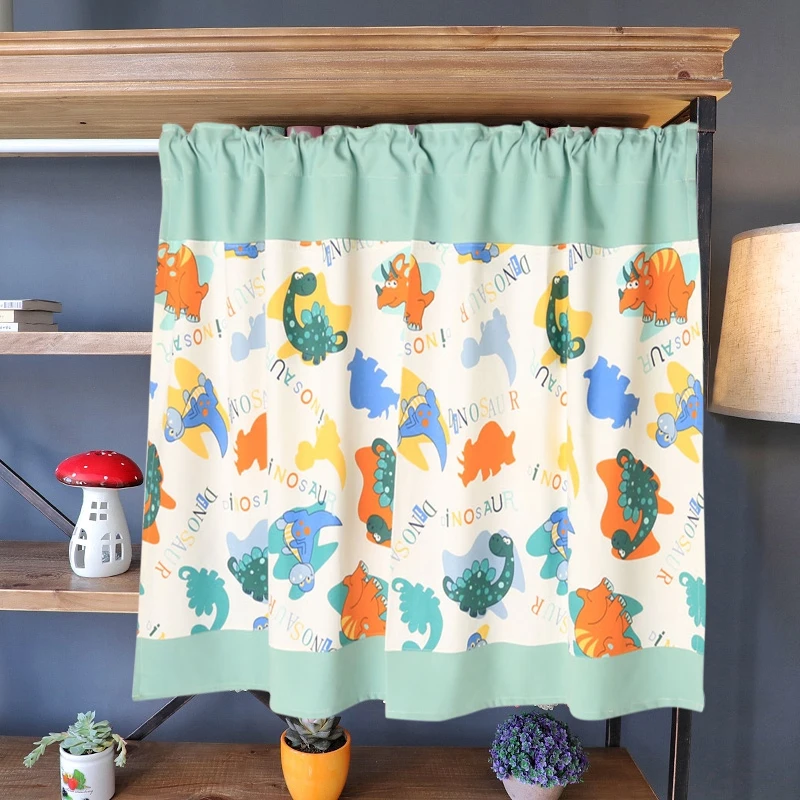 Короткие занавески с принтом винтажные полузанавески затемняющие оконные для