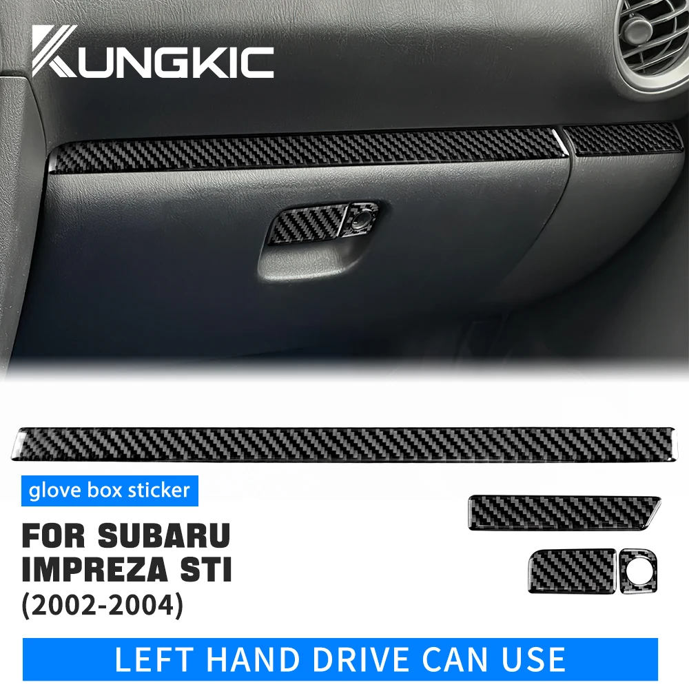 Стикер для Subaru Impreza STI 2002 2003, стикер из натурального углеродного волокна s LHD перчатки, отделка салона автомобиля, аксессуары, чехол для хранен...