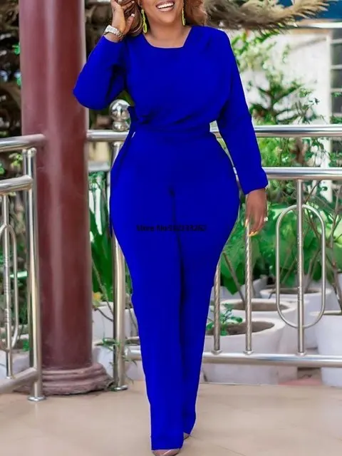 Solid Color Women Jumpsuits For Spring Autumn Long Sleeve Bandage Loose Fashion Streetwear Overalls Wide Leg Pants Trousers 2023