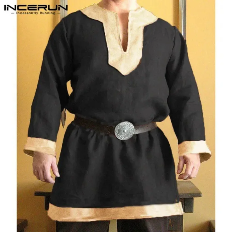 JustSaiyan средневековые рубашки викингов пиратская повседневная блузка с длинным