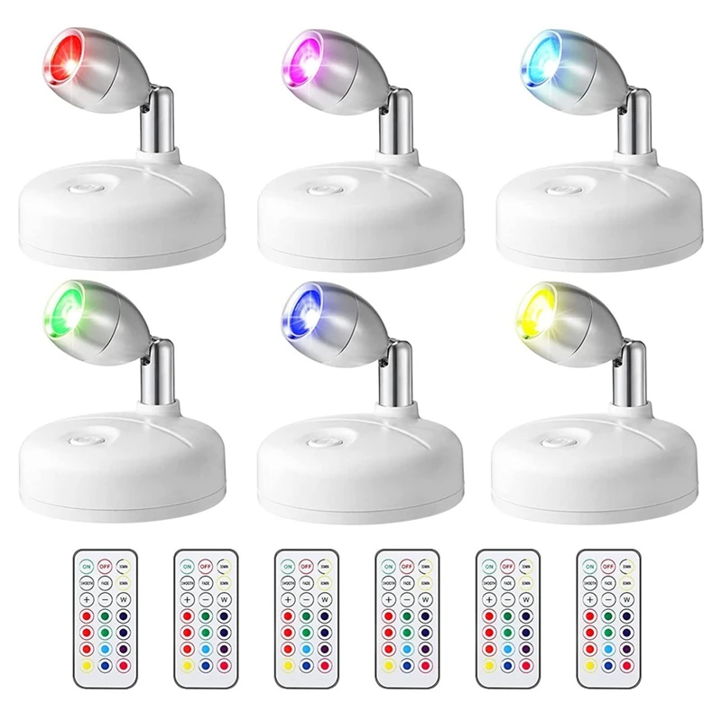 

6 шт., RGB-светильник с дистанционным управлением, 13 цветов