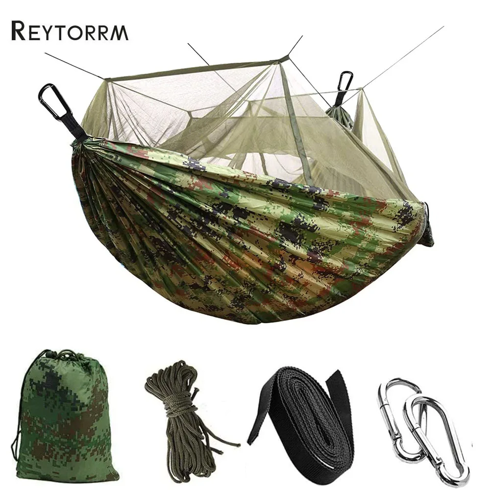 210T Nylon Material Hammock High Quality Durable Safety Adult Camping Indoor Outdoor Hanging Sleeping Removable Soft Bed Travel