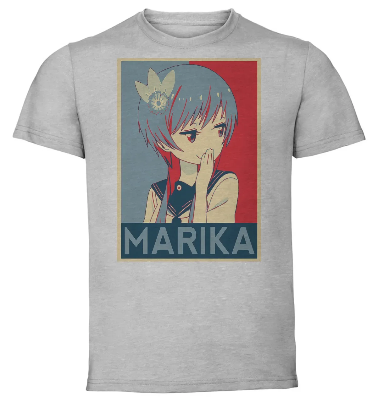 Футболка унисекс серая пропаганда Nisekoi Marika