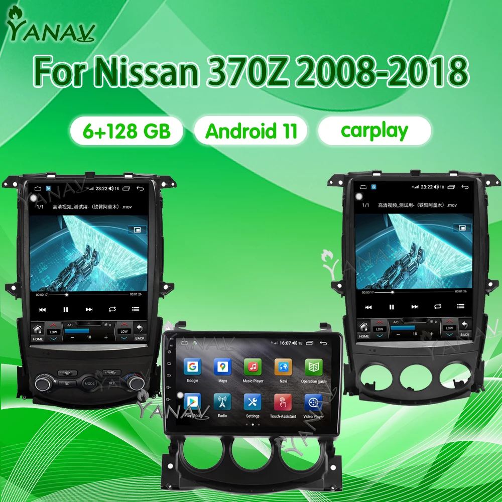 

Car Radio For Nissan 370Z 2008-2018 GPS Navigation Tesla Style Android 11 Multimedia Video Player Carplay Head Unit Touch Screen