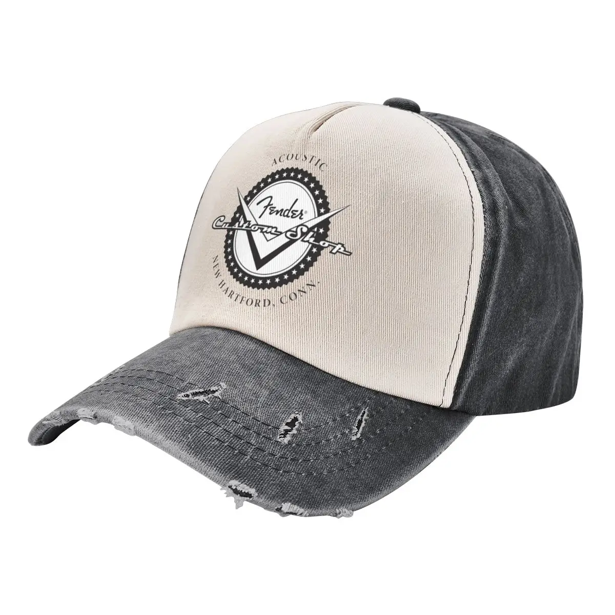 

Fender Casquette Washed Baseball Cap for Men Women Adjustable Distressed Denim Hat Dad Hat Trucker Hat