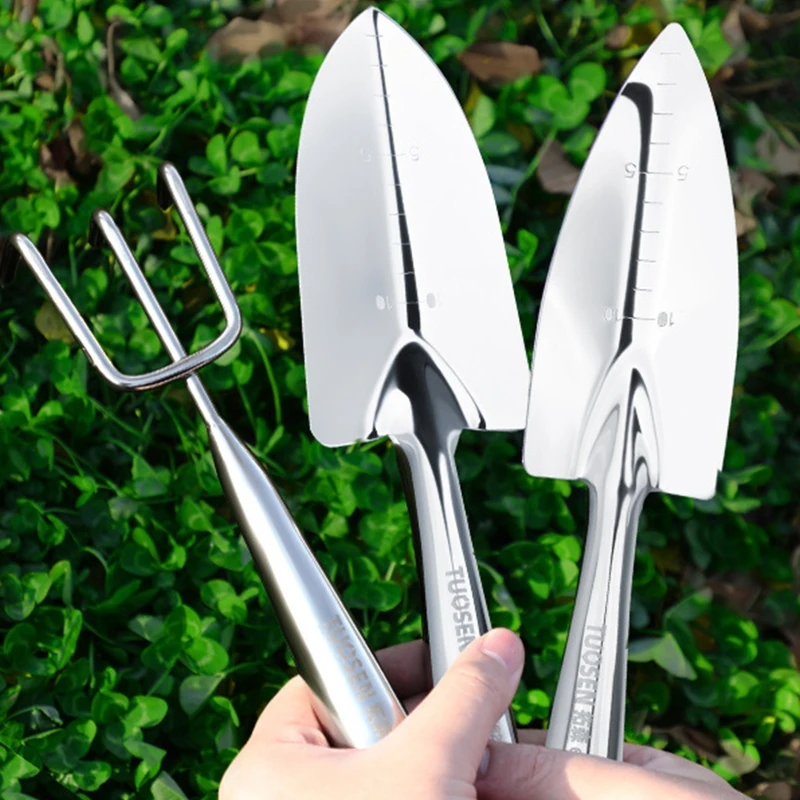 

5PCS Garden Tool Set Heavy Duty Gardening Hand Tools Kit with Non-Slip Handle Trowel Hand Rake Weeder for Men & Women