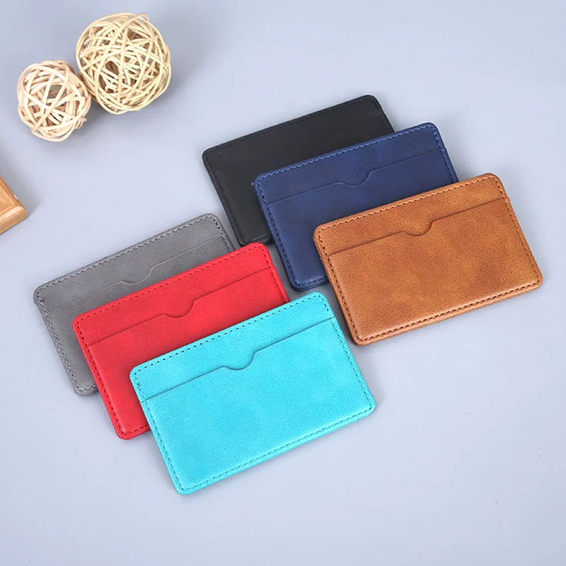 

1Pc Pu Leather ID Card Holder Candy Color Bank Credit Card Box Multi Slot Slim Card Case Wallet Women Men Business Card Cover
