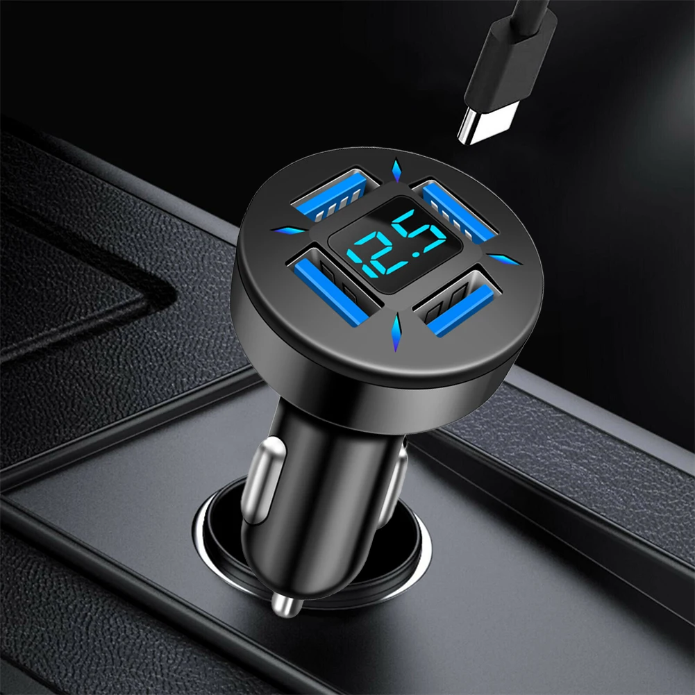 

Car Charger 4 Ports USB 15.5W 3.1A Fast Charging Car Charger For IPhone 11 Xiaomi Huawei Mobile Phone QC 3.0 Charger For Cars