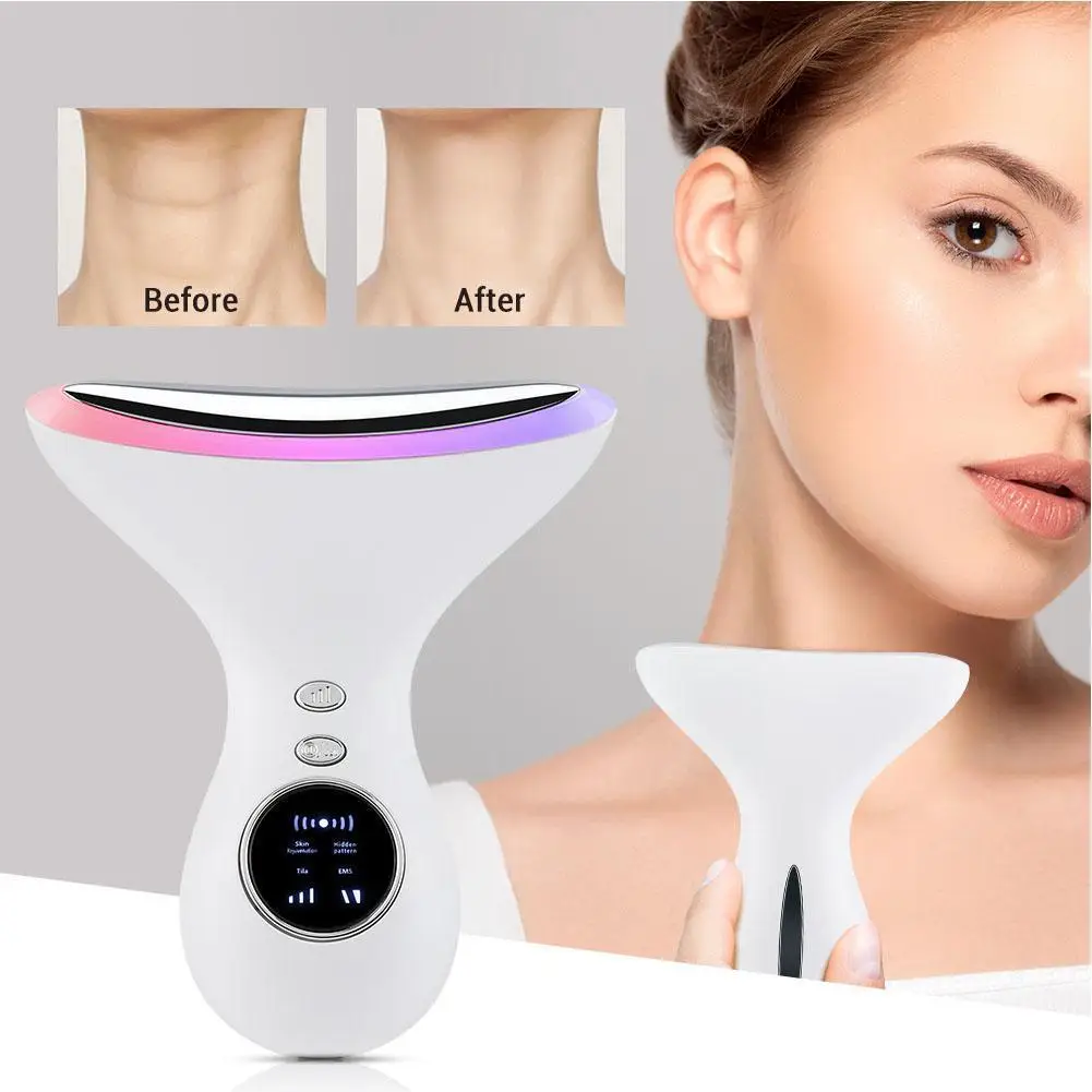 

Face Neck Lifting Machine Massager Photon Therapy Eye Vibration Double Anti Wrinkle Remover Beauty Massage Instrument Chin Q4T6