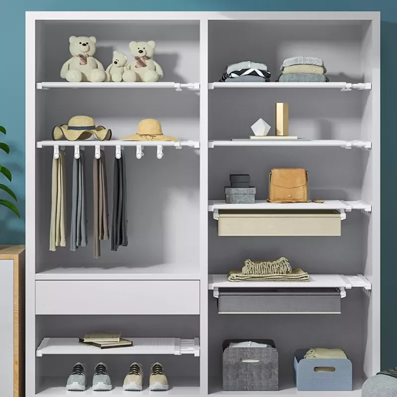 

2023 Adjustable Kitchen Bedroom Wardrobe Shoes Organizer Wall Mount Bracket Storage Rack Spice Jar Rack Cabinet Shelf Bathroom R