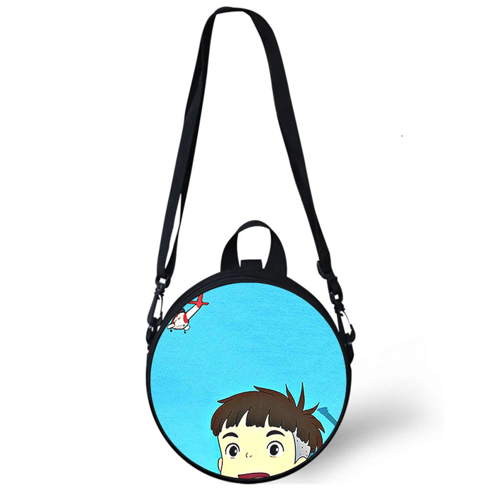 Ponyo on the Cliff anime Child kindergarten Bag 3D Print Crossbody Shoulder Bags For School Women Mini Round Bagpacks Rugtas Bag