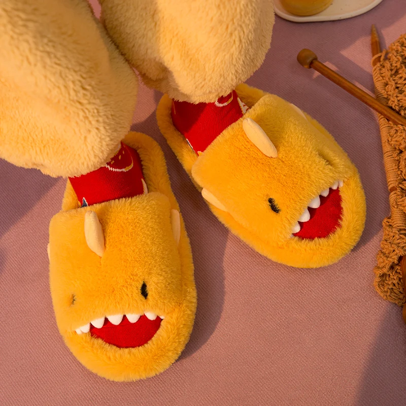 

Fujeak 2023 Winter Cartoon Warm Slippers For Women Home Men's Indoor Plush Cotton Slippers Fashion Unisex Shoes Non-slip Slipper