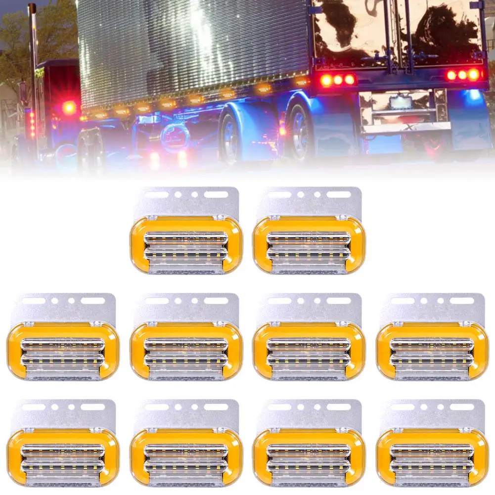 

10pcs Trailer Truck Side Marker Light External Lights Indicator Lamp Warning Tail Light Car Turn Signal Lamp Accessories