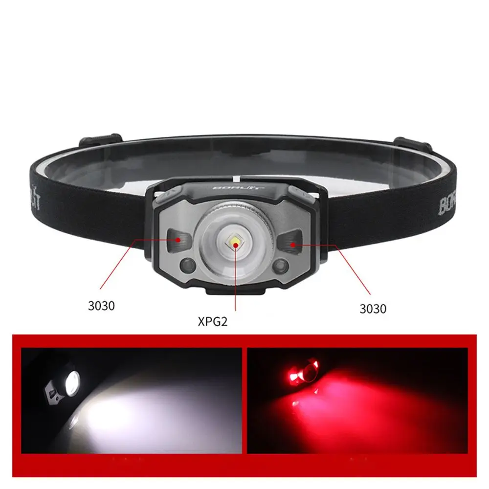 

Outdoor Camping Lamp USB Rechargeable LED Light Smart Sensor Head Torch Fishing Running Light Induction Headlight