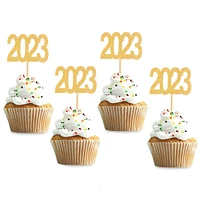 12pcs 2023 cake topper new year 2023 toothpick happy new year 2023party decoration supplies cake toppers christmas cake decor