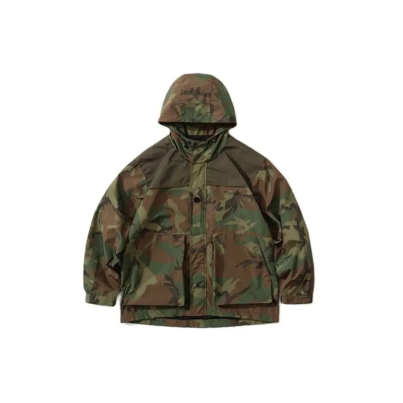 

Men's Autumn And Winter New Street Fashion Japanese Outdoor Color Blocking Hooded Stormtrooper Camouflage Coat
