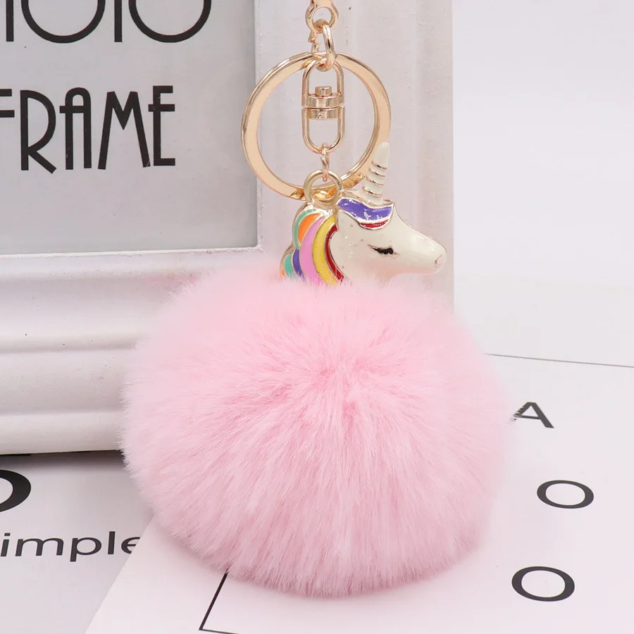 New Mini Kawaii Plush Cute Fur Ball keychain Soft Toys Fashion Kids Dolls pompom fluffy Charm Baby For Girls Women gift | Игрушки и