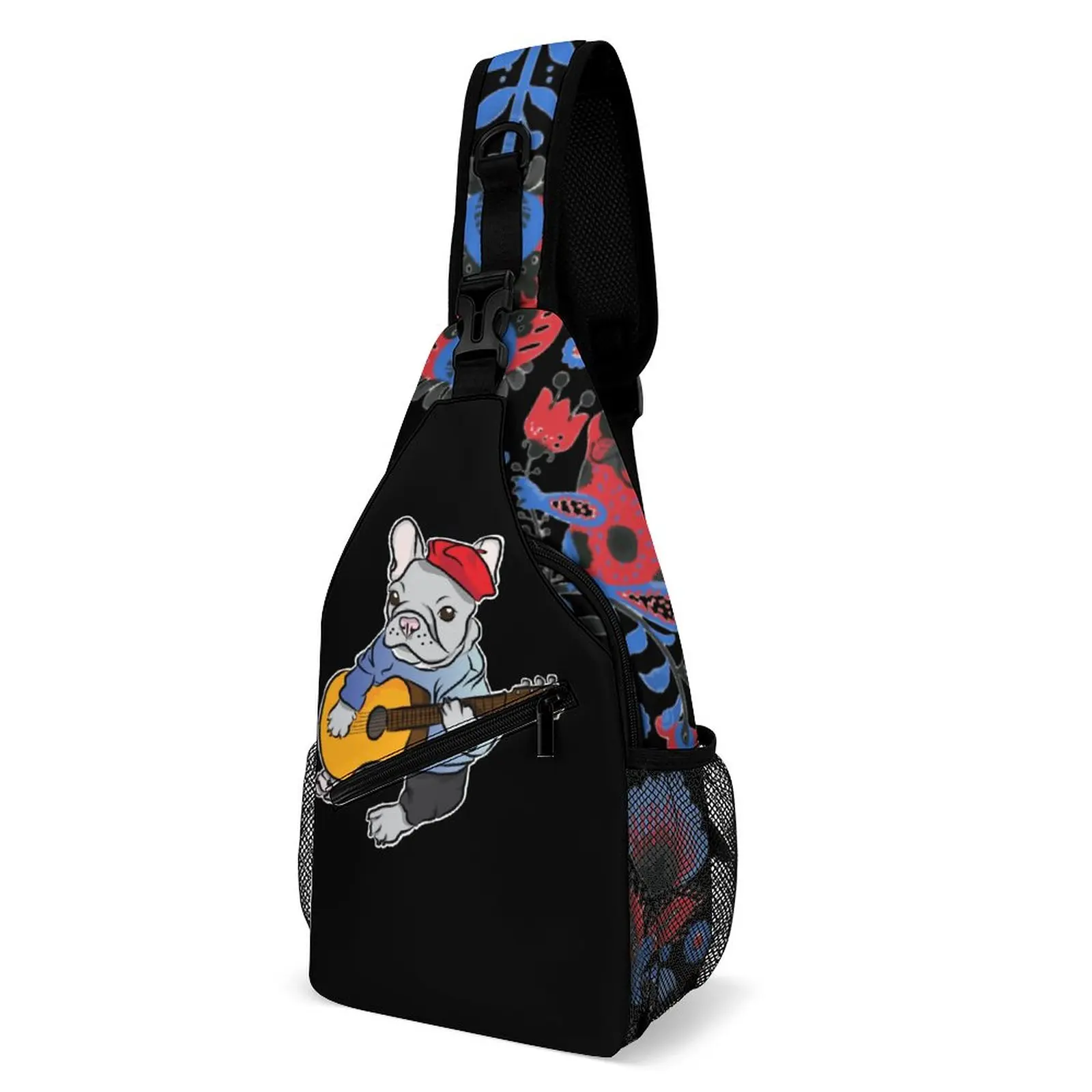 

Full Printed Twill Chest Bag Singing French Bulldog The French Bulldog of Folk Lasting Premium Cozy Schools Infantry Pack