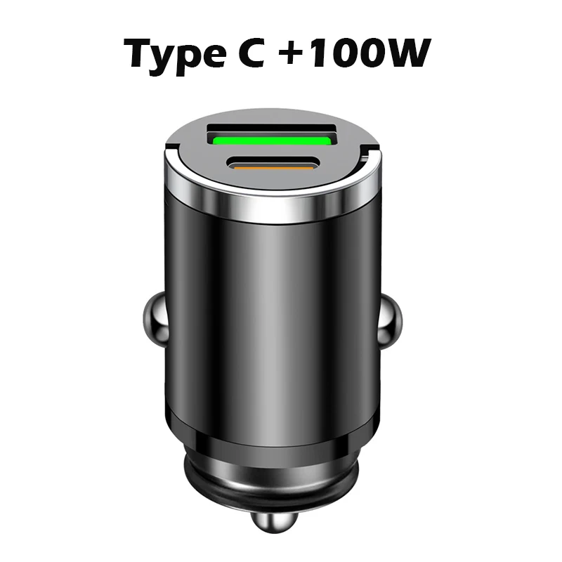 

Автомобильное зарядное устройство для телефона 12 В-24 В QC3.0 Type-C PD30W, универсальный автомобильный адаптер для прикуривателя с быстрой зарядкой для телефона, камеры DVR