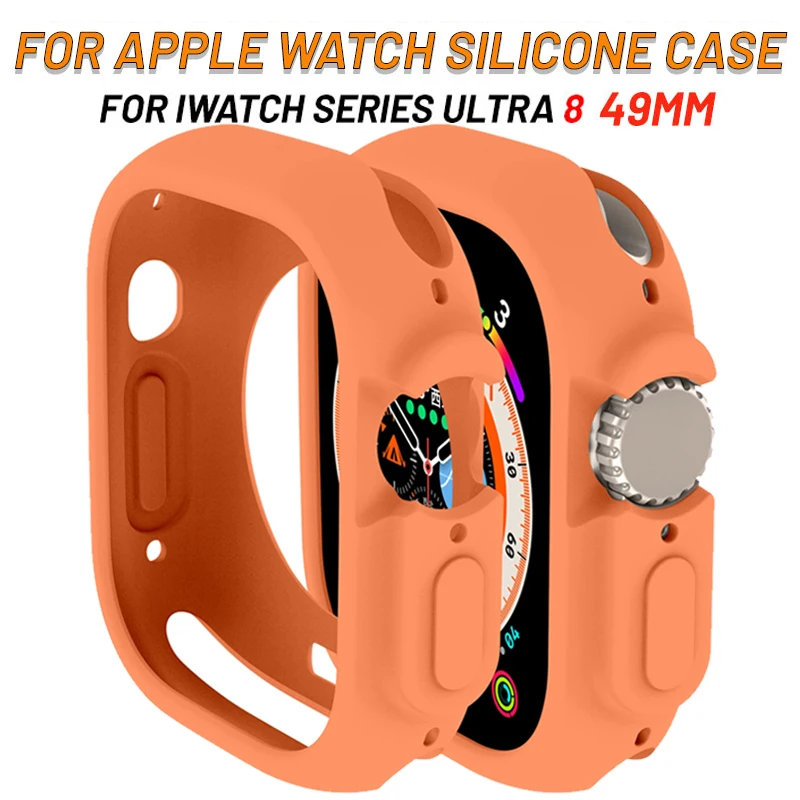 Soft Silicone Case For Apple Watch 8 Ultra 49MM Protection Shell Cover  For Apple Watch 8 Case 49mm Series 8 Bumper Accessories