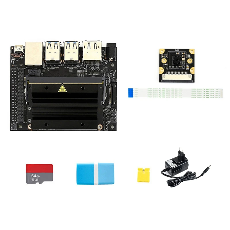 

For Jetson Nano B01 4GB AI Development Kit+IMX219-77 Camera+64G SD Card+Card Reader+Jumper Cap+Power