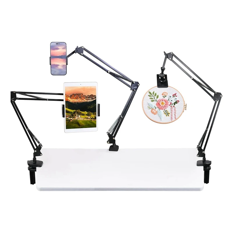 

Tablet Stand Suitable For Desktop Installation With 360° Rotation, Embroidery Hoop Stand, Mobile Stand For Office Desk Durable