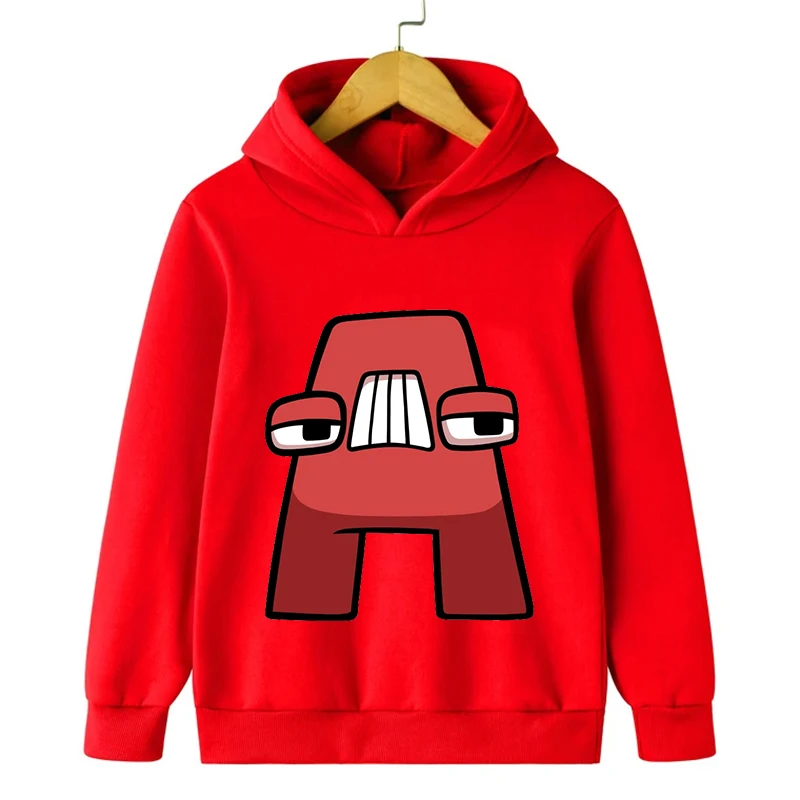 Красная толстовка с рисунком буквы A флисовая Y2k Sudadera пуловер принтом алфавита Lore