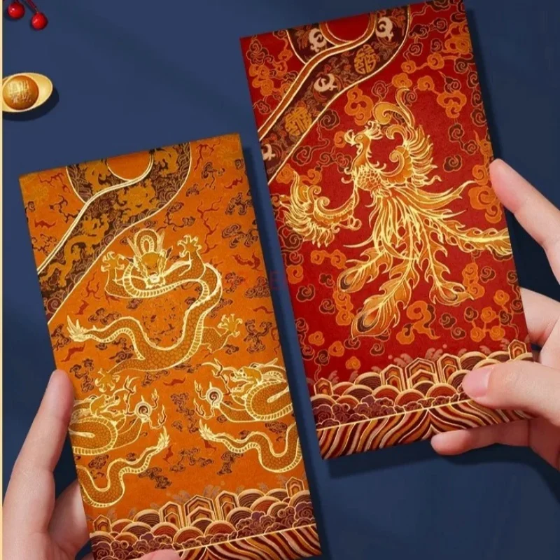 12 шт. красный конверт Цветение богатства и процветание Новогодняя красная