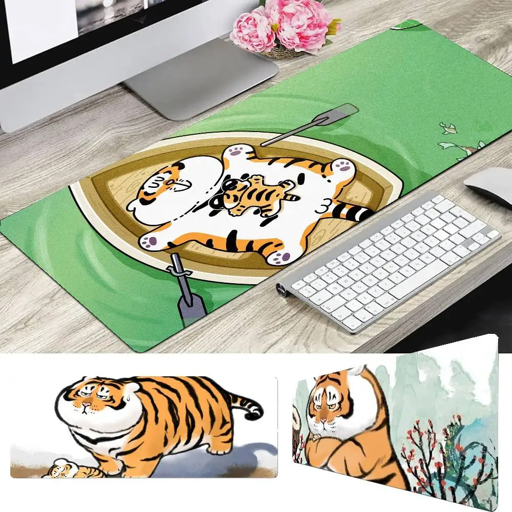 Фото Коврик для мыши Fat Tiger, нескользящий, подходит для офисных компьютеров, ноутбуков, киберспортивных игр, настольных ковриков, клавиатуры XXL. №3