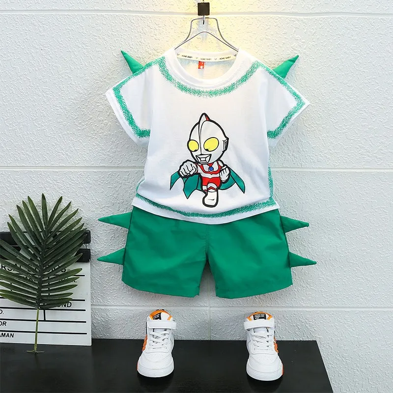 

New Boys Clothes Set Short Sleeve T-Shirt +Pants Summer Kids Boy Sports Suit Children Clothing Outfits Teen 2-11 Years