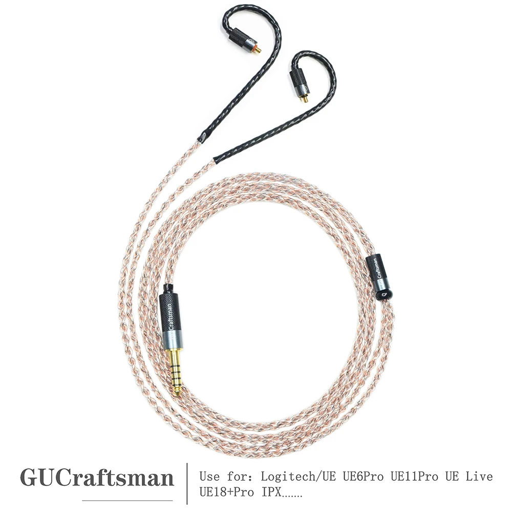 GUCraftsman 5N OFC Copper+Graphene Earphone Replacement Cables for UE UE5Pro UE6Pro UE11Pro UE18+Pro UELive UERM IPX