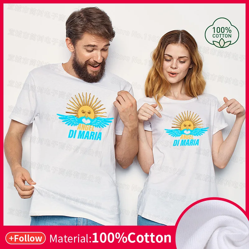 

Unisex Cotton T-Shirts Men Women Summer Fashion Simple Sports Short Sleeved Argentinian Shirt Couple Street Top White Black Tees