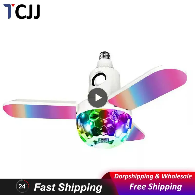 

4-leaves Crystal Ball Remote Control Bulb Ceiling Nightlight 40w E27 Rotating Music Light Lamp E27 Lamp Colorful