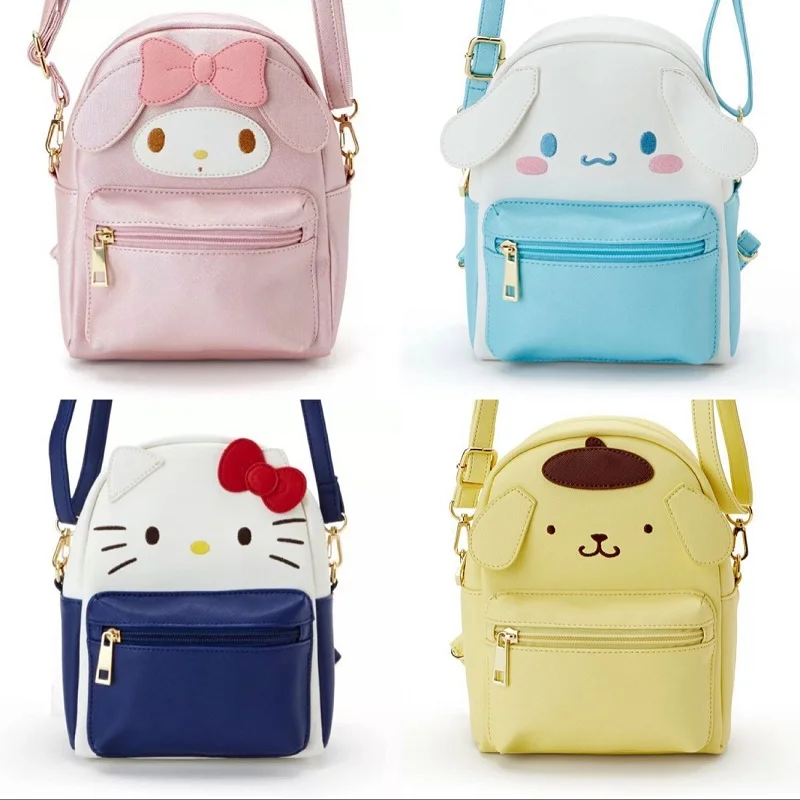 

Sanrio Hello Kitty PU Handbag My Melody Rucksack Cinnamoroll Side Backpack Messenger Dual-use Kuromi Storage Bag