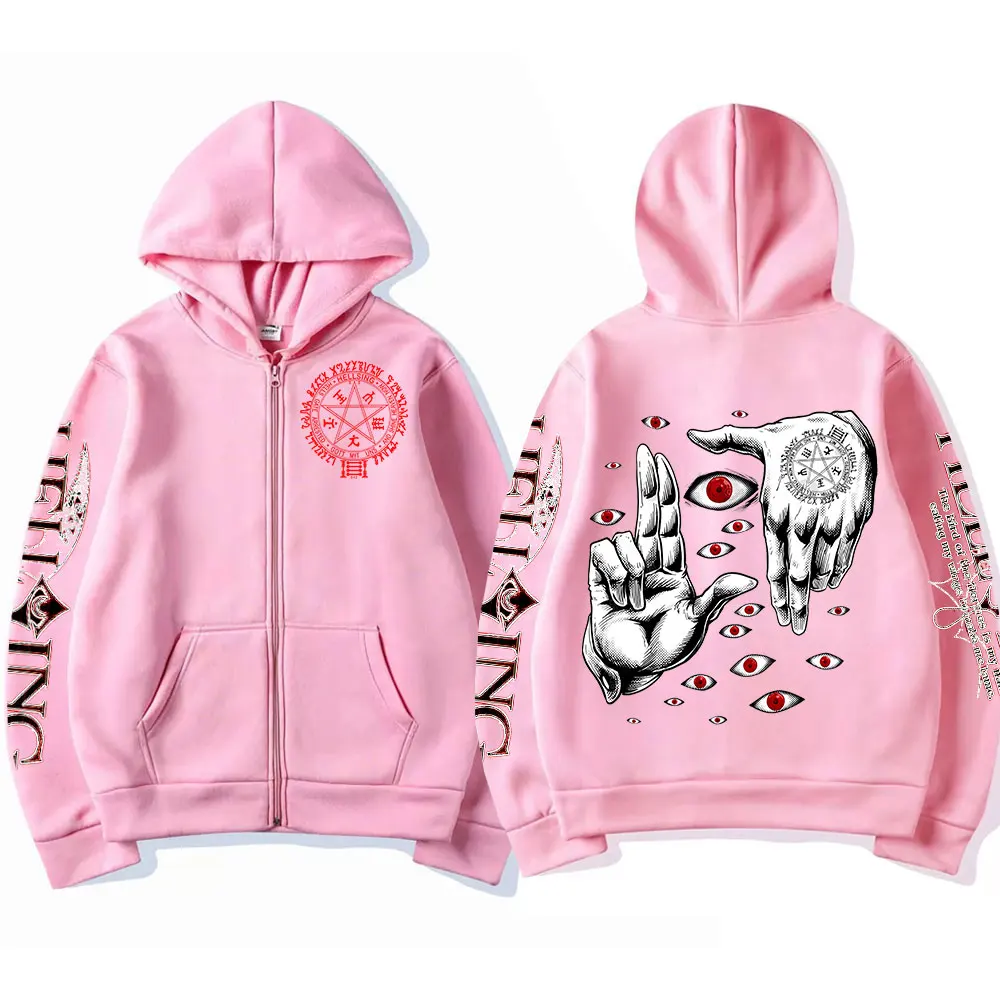 Забавные Аниме толстовки на молнии Hellsing Alucard модные комиксы вампира ужас графика