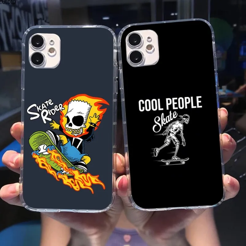 

Крутой чехол для телефона Skate для iPhone 14 13 12 11 XS X 8 7 6 Plus Mini Pro Max SE 2022, прозрачный чехол для телефона