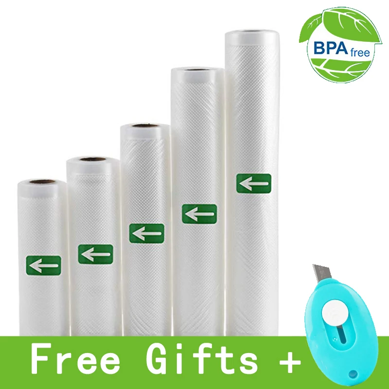 

Пакеты для вакуумного упаковщика пищевых продуктов, 12 + 15 + 20 + 25 + 28 см * 500 см, рулоны/партия, пакеты для вакуумного упаковщика