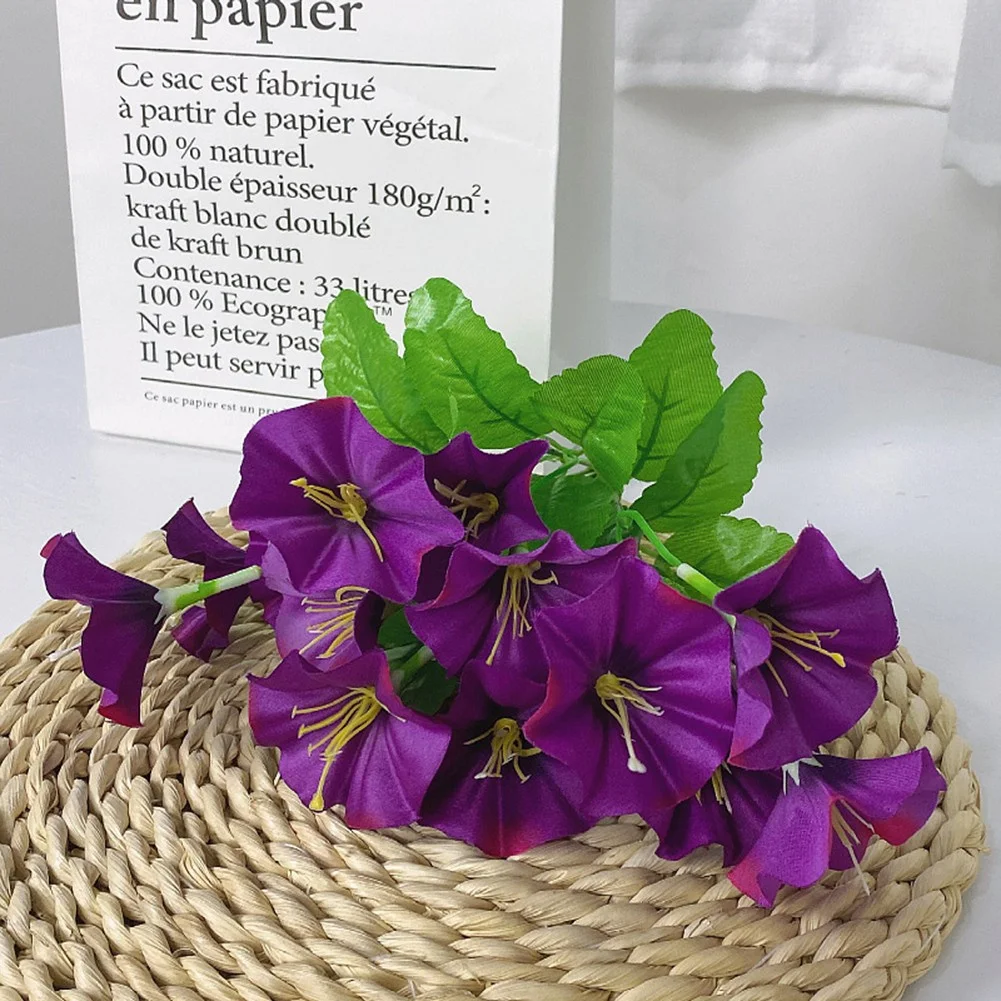 

Silk Cloth Morning Glory Imitation Flower Vine Artificial Wedding Garden Decor Fake Plant Vibrantly Color Flower Home Decor