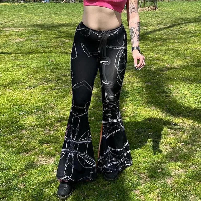 

Streetwear New 2023 Autumn Winter Pants 3D Print Graphic Sexy Trousers Crop Tops Fashion Female Y2k Spicy Style Slacks Traf