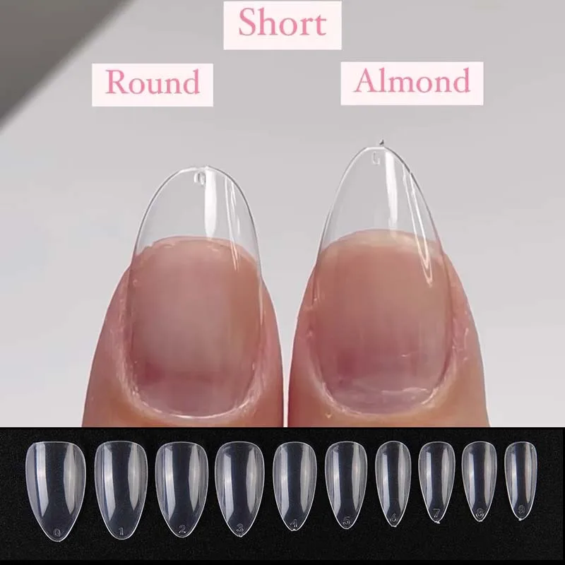 

120Pcs Soft Gel Short Almond Fake Nail Tips Extension System Sculpted Full Cover Nail Ballerinas Capsules Press On Tips