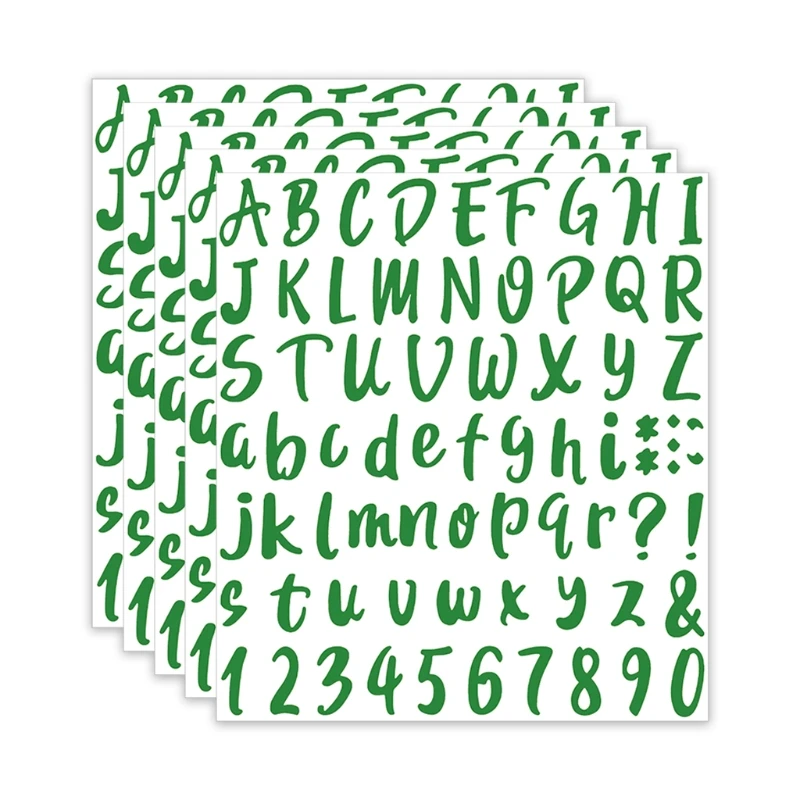 

5 Sheets Self Adhesive Craft Stickers Letters Number Stickers Home Art Product