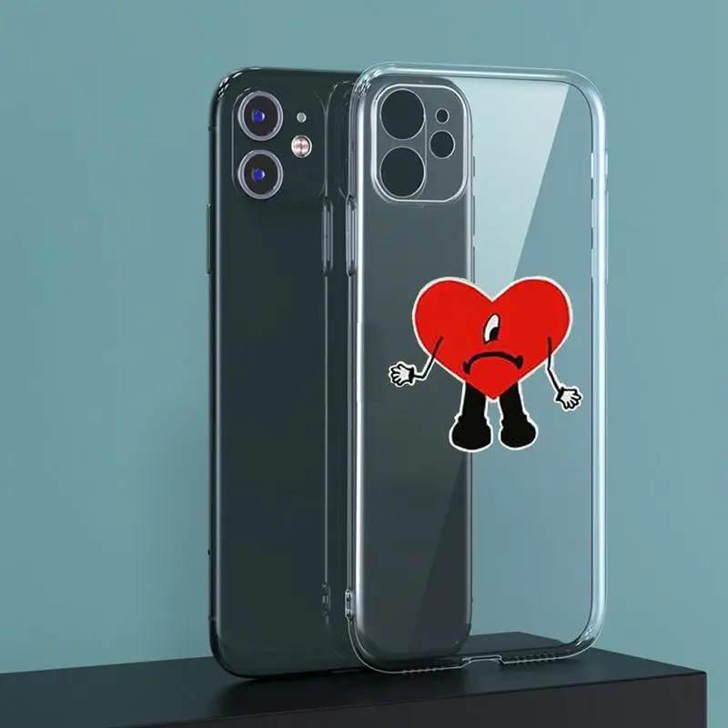 

Clear Phone Case For iPhone 14pro Silicone Soft Back Cover Case For Phone Shockproof BadBunny Transparent Phone Protective Cover