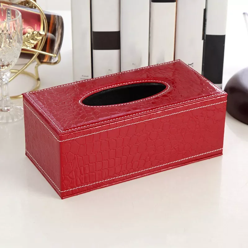 

Hot PU Leather Tissue Box Paper Holder Rectangular Tissue Paper Napkin Box Home Kitchen Organization Home Supplies Anti-moisture