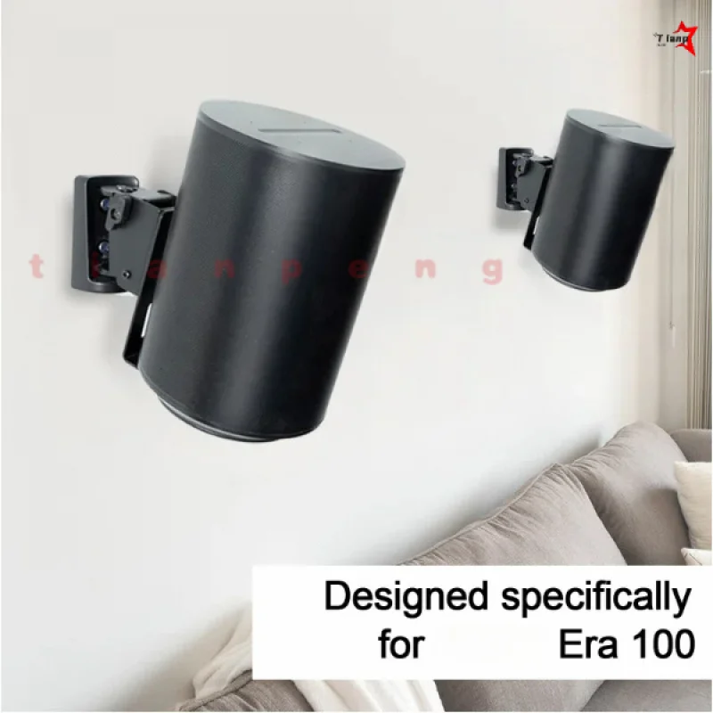 Фото Кронштейн WYORESY для Sonos Era100, регулируемое настенное крепление, металлическая подставка для колонок, черная, горячая новинка, аксессуар для дома №3
