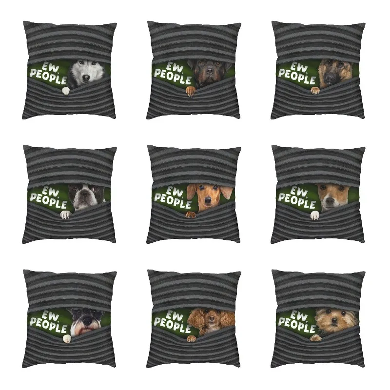 

Funny Siberian Husky Dog Cushion Cover 40x40cm Soft Cute Pillow Cases Living Room Decoration