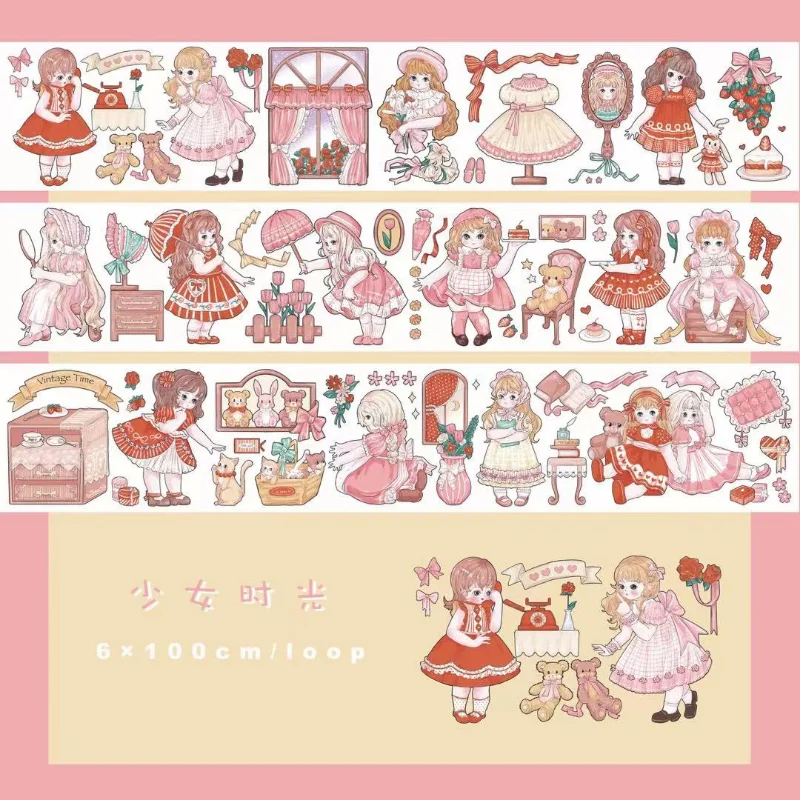

Vintage Lovely Pink Girl Special Oil Washi Tape School Supplies Masking Tape Adhesive Tape DIY Scrapbooking Decor Washi Sticker