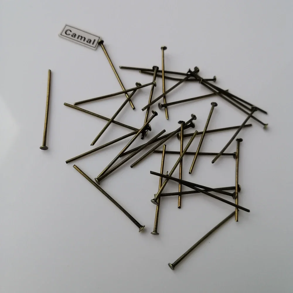 Camal 100 шт. античная бронза 26 мм/1,02 дюйма с плоской головкой, прямые штифты, разъем для хрустальной призмы, лампа, люстра, подвеска