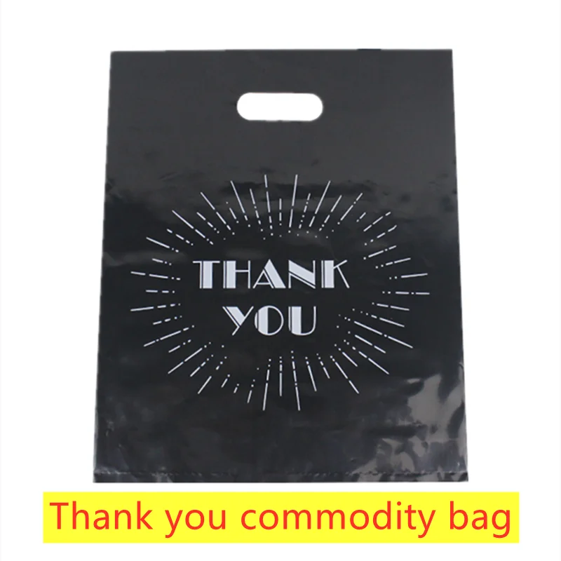 

Черный подарочный пакет Thank You 15x20 дюймов, пластиковые ручки, пластиковые подарочные пакеты для бутиков ювелирных изделий с ручкой для бизне...