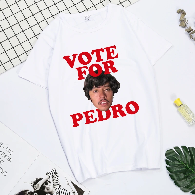 

VOTE FOR PEDRO Mens T-Shirt Funny cult Classic Geek RETRO Ringer TEE Gift