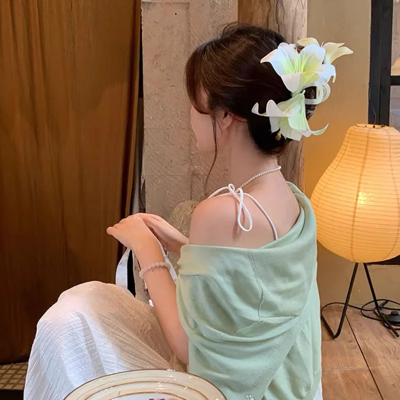 Женские трехмерные зажимы для волос с цветком лилии красивые красивой задней